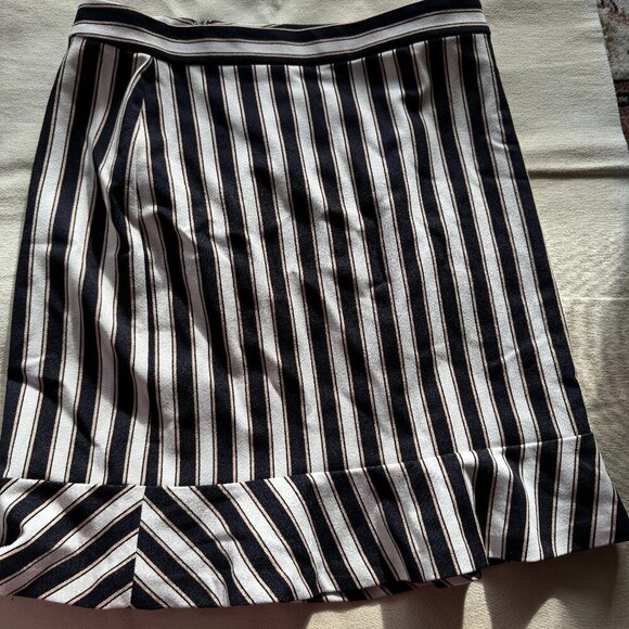 Ann Taylor Skirt Womens Sz 10 Pencil Straight Striped Black Work Career Fall - Picture 1 of 3